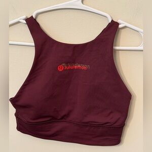 Lululemon Highneck Longline Lunar New Year Energy Bra Size 4, Gold Logo